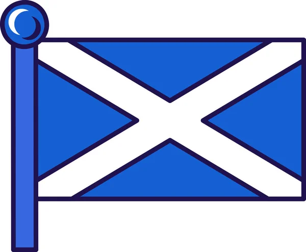 Флаг Шотландии Флагштоке Регистрации Торжественного Мероприятия Встречи Иностранных Гостей Официальный — стоковый вектор