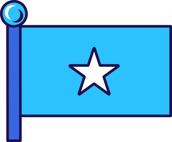 Прапор Сомалі Флагштоку Реєстрації Урочистої Події Зустрічі Іноземних Гостей Сомалі — стоковий вектор