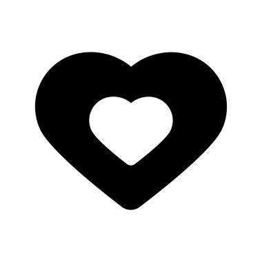 Kalp şeklinde zencefilli Noel kurabiyesi. Yeni yıl şenlikli tatlı ikonu. Beyaz arkaplanda izole edilmiş basit siyah beyaz siluet vektör simgesi