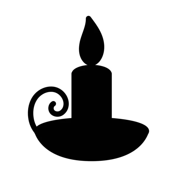 Bentuk Dari Lilin Meriah Candlestick Mengkontur Lilin Membakar Dalam Simbol - Stok Vektor