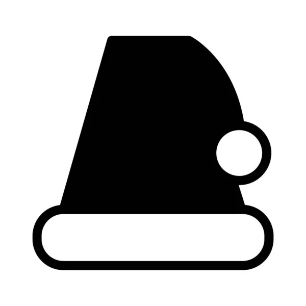 Σχήμα Του Καπέλου Του Βασίλη Φόρεμα Κεφαλής Περιγράμματος Pompom Και — Διανυσματικό Αρχείο
