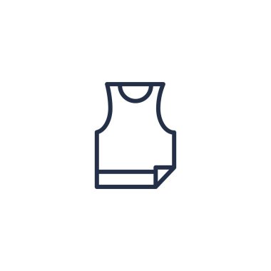 Kolsuz spor formasının doğrusal simgesi. Günlük kıyafetler ve ayakkabılar. Modern moda görünümü yaratmak için kıyafet malzemesi. Basit koyu gri vektör sembolü beyaz arkaplanda izole edildi