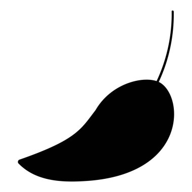 Fesleğen yaprağı silueti, Şükran Günü kutlaması masa dekorasyonu unsuru. Fesleğen yaprakları bayram sembolü. Beyaz arkaplanda izole edilmiş basit siyah şekil vektör simgesi