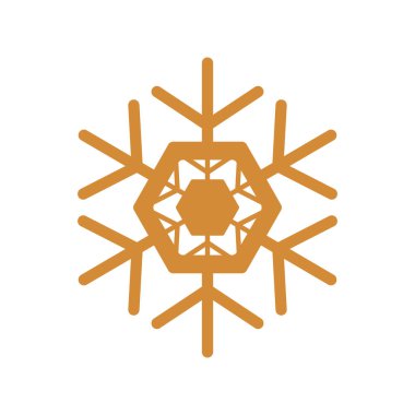 Basit bir geometrik kar tanesinin lüks sembolü. Boho tarzında bir Noel sembolü. Bayram tasarımı dekorasyonu için beyaz zemin üzerinde izole edilmiş Yeni Yıl vektör simgesi