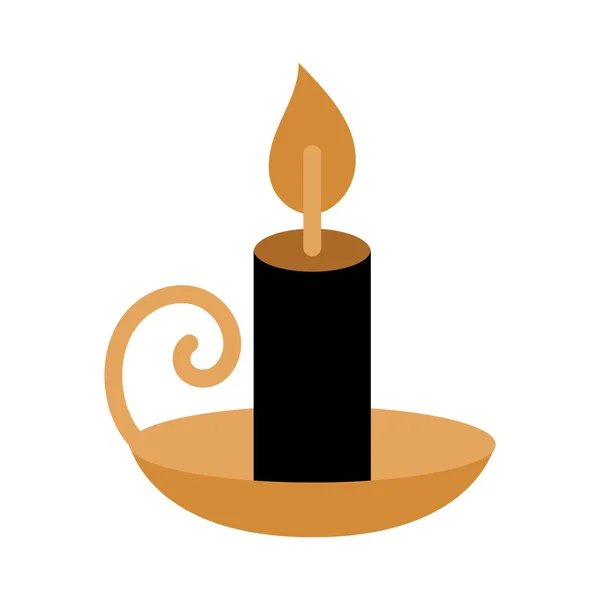 Simbol Mewah Lilin Yang Terbakar Atas Lilin Dengan Gagang Simbol - Stok Vektor