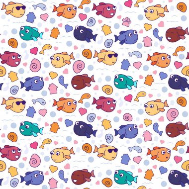 Şirin akvaryum balıkları, yiyecekleri ve hobileri kusursuz. Akvaryum balığı gülümser, sahibine göz kırpar. Yiyecek, ikram, ev ve bakım. Kumaş, kapak ve ambalaj üzerine baskı için süsleme