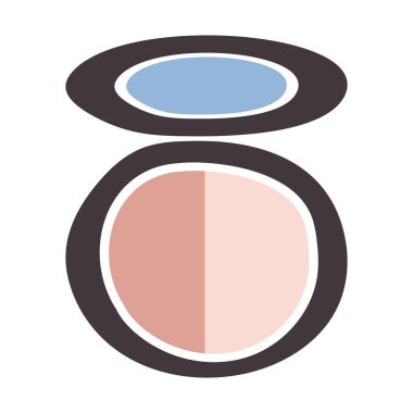 Güzellik servisi pudra rengi çanta. İki ton bej toz seti. Güzellik salonundaki güzellik malzemesi. Beyaz arkaplanda izole edilmiş vektör