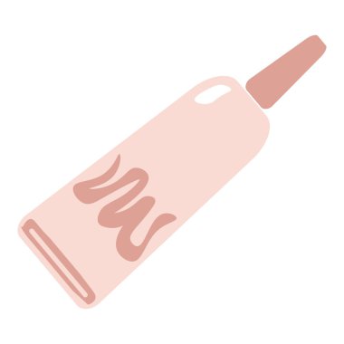 Vakfın güzellik servisi tüpü. Mat deri temeli olan plastik bir kap. Güzellik salonundaki güzellik malzemesi. Beyaz arkaplanda izole edilmiş vektör