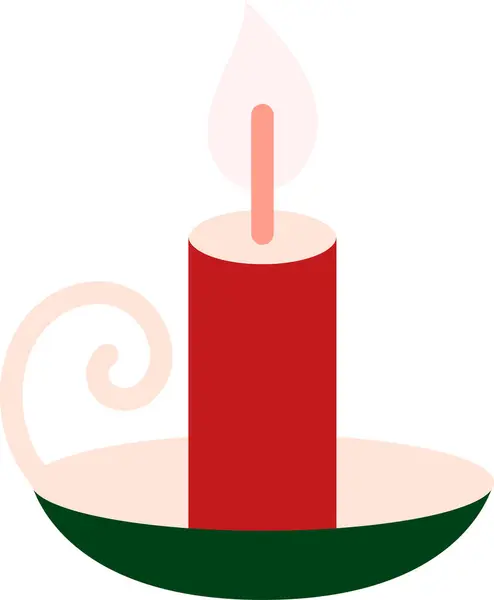 Red Green Pop Art Membakar Lilin Dengan Gagang Lilin Ikon - Stok Vektor