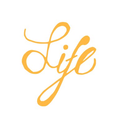 El yazısıyla yazılmış müebbet. Boya fırçası, dikkatsiz yazı. Hayat yazılı bir kelime. Beyaz arka planda izole edilmiş keçeli kalem harfleri. Kartpostal, tebrik kartı, t-shirt yazdırma vektör ögesi