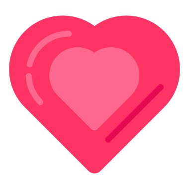 İki pembe kalp birlikte atıyor. Anne ve çocuğun kalbi birlikte. Partnerler arasındaki sevgi, şehvet ve aile dostluğunun sembolü. Basit düz vektör beyaz arkaplanda izole edildi