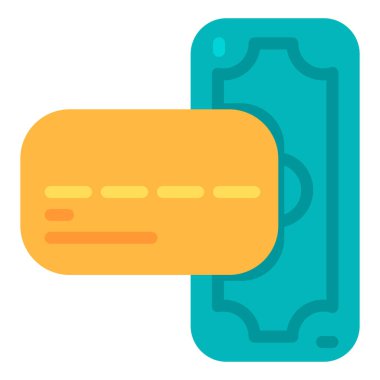 Elektronik mağazalarda tasarruf ve alım için plastik banka kartı. Banka hesaplarının sağlam korunması. Dijital mallar için ödeme ve anlaşmalar. Basit düz vektör beyaz sırtında izole edildi