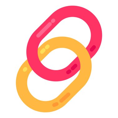 Web sayfasına olan etkileşimli bağlantının sembolü olan URL bağlantıları. Bilgiler web kaynağına bağlanıyor, web arama sayfasında yer imlerine hızlı yol. Basit düz vektör beyaz arkaplanda izole edildi