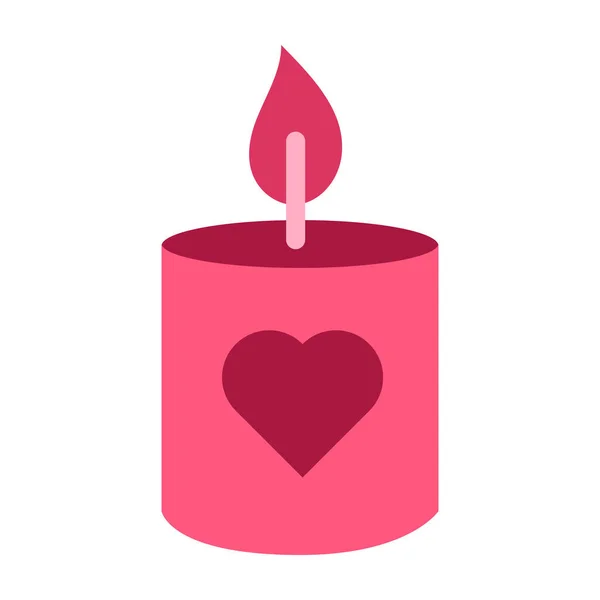 Membakar Lilin Untuk Kencan Romantis Ikon Vektor Bakar Nyala Lilin - Stok Vektor