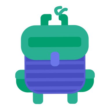 İstenmeyen eski kıyafetleri sınıflandırıyorum. Yırtık saplı eski okul çantası. Kullanım dışı eşyalar ve atılacak kumaşlar. Tekstil endüstriyel ürünlerinin geri dönüşümü. Beyaz üzerine izole edilmiş basit çizgi film düz vektör simgesi