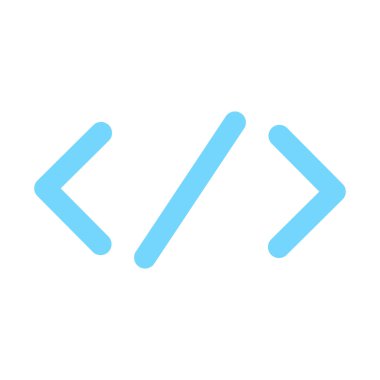 Programlamadaki karakter. Matematiksel işaret açı parantezleri, modern ve retro teknolojik tasarım için soyut tekno elementler. Beyaz arkaplanda izole edilmiş basit renk vektörü resim grafiği