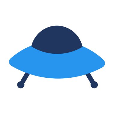 Uzaylı ziyaretçi, dinamik uzay gemisi. Akıl almaz uçan araç, modern ve geçmişe dönük teknolojik tasarım için soyut tekno element. Beyaz arkaplanda izole edilmiş basit renk vektörü resim grafiği