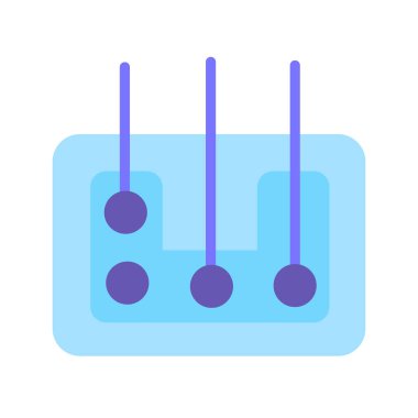 Kripto para birimi dijital paneli. Birbirine bağlı varlıkların platformu, modern ve retro teknolojik tasarım için soyut tekno elementler. Beyaz arkaplanda izole edilmiş basit renk vektörü resim grafiği