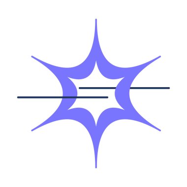 Nöronun elektrik akımı. Starlit Nöron, modern ve geçmişe dönük teknolojik tasarım için soyut tekno element. Beyaz arkaplanda izole edilmiş basit renk vektörü resim grafiği