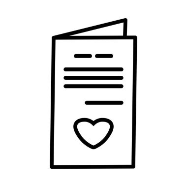 Kalple süslenmiş tatil kartı, doğum günü partisi sembolü. Çocuk eğlence merkezinin tasarımı için bayram kartı taslağı. Beyaz arkaplanda izole edilmiş basit doğrusal simge