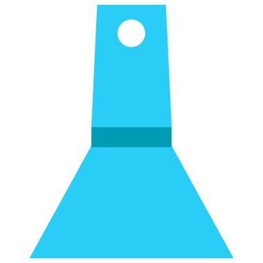 Geniş metal bıçaklı spatulayı tamir et. Yüksek kalifiye uzmanlardan profesyonel aletler ve ekipmanlar. Beyaz arkaplanda izole edilmiş basit düz vektör