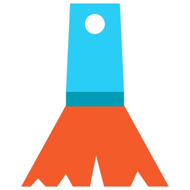 Boyama yüzeyleri için standart kıllı fırça. Yüksek kalifiye uzmanlardan profesyonel aletler ve ekipmanlar. Beyaz arkaplanda izole edilmiş basit düz vektör