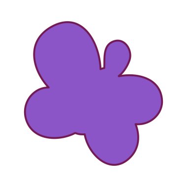 Kanat çırpan yaz kelebeğinin silueti. Şenlikli bahar afişi tasarımı için parlak bir illüstrasyon. İnce vuruşta düz vektör ögesi beyaz arkaplanda izole edildi