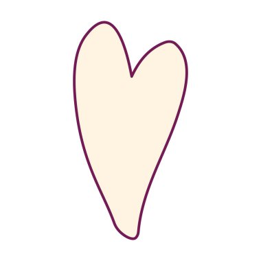 Sarı Çizgili El Çekim Vektörü Kalp Elementi