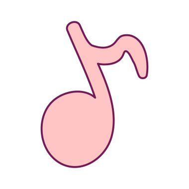 Neşeli yaz melodilerinin müzikal anahtarı. Şenlikli bahar afişi tasarımı için parlak bir illüstrasyon. İnce vuruşta düz vektör ögesi beyaz arkaplanda izole edildi