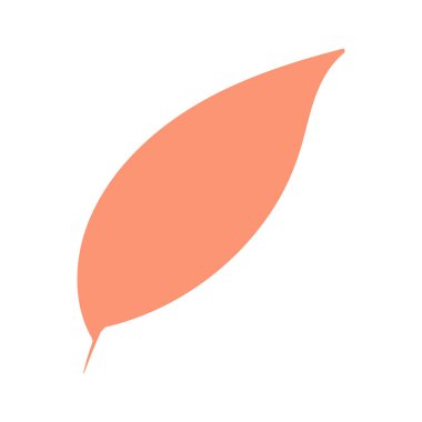 Ağaç yaprağı silueti, Eylül bitkisi. Parlak sonbahar bitki yaprağı düz çizim. Beyaz arkaplanda izole edilmiş basit çizgi film vektör eli