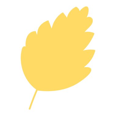 Sonbahar ağacı yaprakları, herbaryum silueti. Parlak sonbahar altın yaprakları düz çizim. Beyaz arkaplanda izole edilmiş basit çizgi film vektör eli