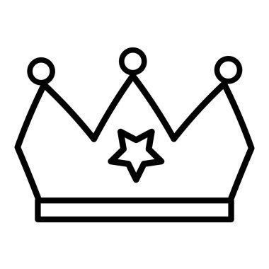 Çocuk kralın taç başlığı, doğum günü partisi sembolü. Çocuk eğlence merkezinin tasarımı için çocuk kral tacının taslağı. Beyaz arkaplanda izole edilmiş basit doğrusal simge