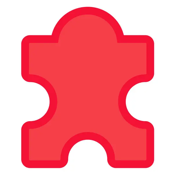 Ikon Potongan Puzzle Merah Kerja Sama Tim Proses Bisnis Elemen Stok Ilustrasi 