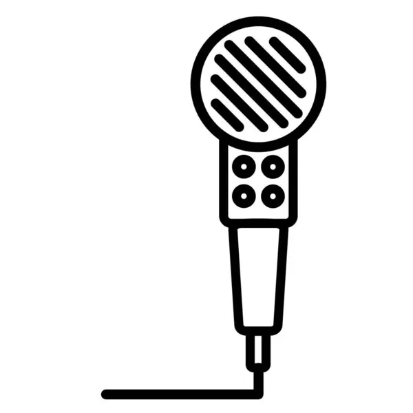 Tekan Tombol Mikrofon Dengan Pengaturan Karaoke Simbol Pesta Ulang Tahun Grafik Vektor
