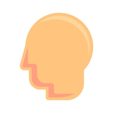 Kel adam profili ikonu. Kemoterapinin sonuçları, modern ve retro tasarım için tıbbi olarak okşanmış karikatür unsurları. Beyaz arkaplanda izole edilmiş basit renk vektörü resim grafiği