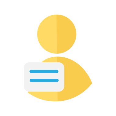 Soyut tıbbi tesis hasta avatar ikonu. Klinikte kimlik teşhisi, modern ve geçmişe dönük tasarım için tıbbi bir çizgi film unsuru. Beyaz arkaplanda izole edilmiş basit renk vektörü resim grafiği