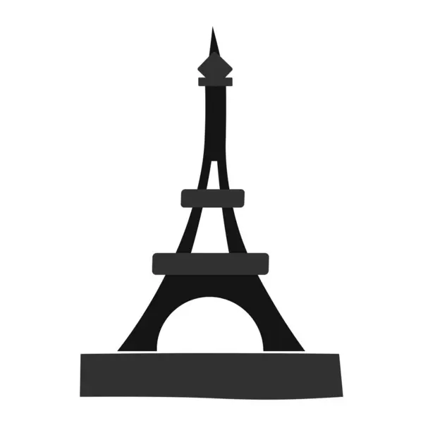 Icône Tour Eiffel Noir Dessin Animé Plat Vecteur En Vente