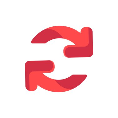 Dairesel okları canlı düz bir şekilde taşıyın. İşlem, rotasyon, tazeleme sembolü. Simge web tasarımı, çevrimiçi mağaza, baskı ve sosyal medya paylaşımları için uygundur. İş ögesi tırmanışı beyaz arkaplanda izole edildi.