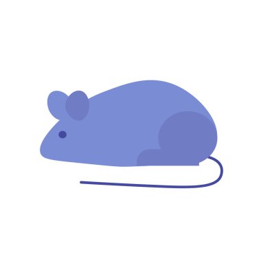 Fare şeklinde kedi oyuncağı. Kedi oyunu için köpük fare. Evcil hayvan mağazası veya veteriner kliniği tasarımı. Beyaz arkaplanda izole edilmiş basit düz vektör