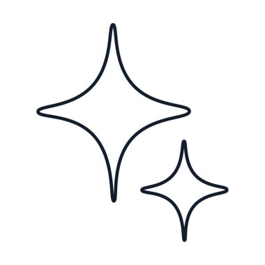 Çizgisel tarzda yıldızların vektör soyut çizimi. Bilim, keşif ve uzay sembolü. Astronomi ve kozmos elementi. Simge web tasarımı, dekoratif unsurlar, baskı, çıkartmalar veya sosyal medya için mükemmel. Resim beyaz b 'de izole edilmiştir.