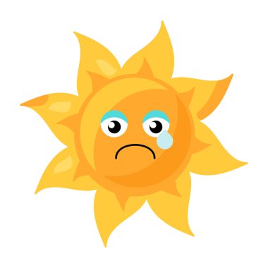 Çizgi film tarzında parlak sarı renkli melankolik ağlayan yüzüyle stilize güneşin canlı bir temsili. Ruh sağlığı farkındalığını destekleyen kampanyalar, üzüntü, depresyon veya kaygı duygularını temsil ediyor
