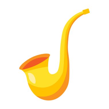 Neşeli çizgi film tarzında bir saksafonun canlı bir vektör çizimi. Canlı bir müzik festivali ya da neşeli bir atmosferle kutlama. Müzik kafesi ya da kulüp dekorasyonu. Doğum günü partileri, okul, hayır işleri ve kurumsal etkinlikler için unsurlar. Müzik video çubuğu