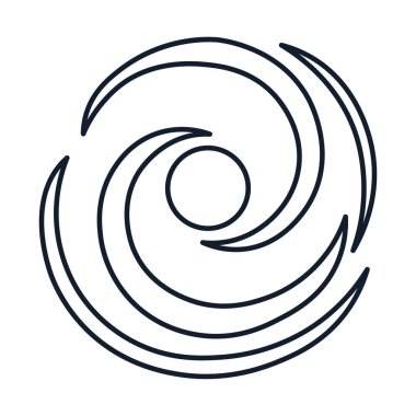 Galaksi sisteminin doğrusal biçimde soyut vektör illüstrasyonu. Bilim, keşif ve uzay sembolü. Astronomi ve kozmos elementi. Simge web tasarımı, dekoratif unsurlar, baskı, çıkartmalar veya sosyal medya için mükemmel. Görüntü izole edilmiştir.