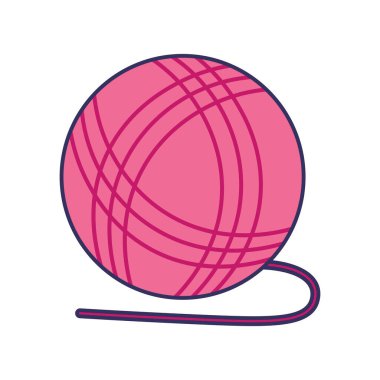 Kedi oyuncağı eğlence balosu. Kedi yavrusunun en sevdiği oyuncak, yün yumağı. Evcil hayvan mağazası veya veteriner kliniği tasarımı. Beyaz arkaplanda izole edilmiş basit düz vektör