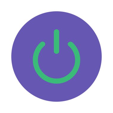 Yuvarlak sensör tuşlu yuvarlak çıkartma. Dinamik yuvarlak başlatma tuşu, modern ve retro teknolojik tasarım için soyut tekno daire simgesi. Beyaz arkaplanda izole edilmiş basit renk vektörü resim grafiği