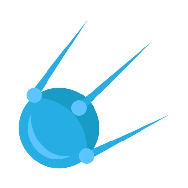 İlk radyo sinyali ikonunu yayınlamak için modası geçmiş bir uydu. İlk uzay aracı Dünya yörüngesine fırlatıldı. Beyaz arkaplanda izole edilmiş basit düz vektör