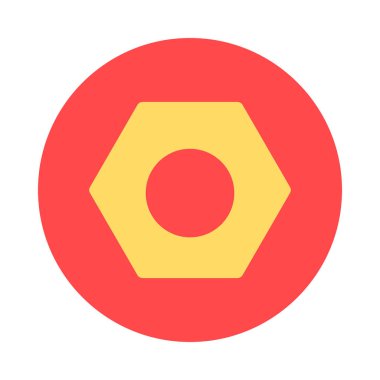 Kırmızı yuvarlak yapıştırmalı fındık sarısı. Parçaları birleştirmek için ideal bir bağlayıcı. Beyaz arkaplanda izole edilmiş basit düz vektör