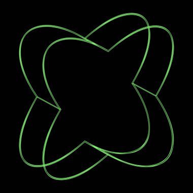 Y2K vektörü psikedelik fütüristik nesneyi, modaya uygun neon yeşili siyah tarzda dört köşeli bir şekle sokuyor. Gerçeküstü soyut geometrik kablo şekilleri, kripto ya da siber punk unsurları ve perspektif ızgara sembolleri. Element grafik desi için idealdir