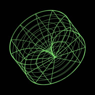 Y2K vektörü psikedelik fütüristik silindirik nesne ve modaya uygun neon yeşil tarzda karmaşık çerçeve. Gerçeküstü soyut geometrik kablo şekilleri, kripto ya da siber punk unsurları ve perspektif ızgara sembolleri. Element grafik desi için idealdir