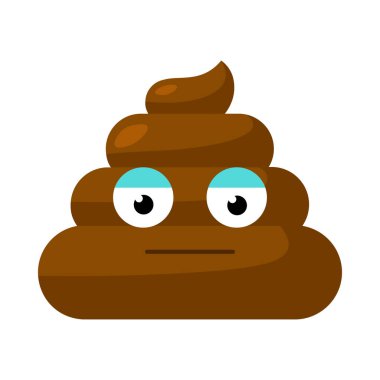 Kahverengi şüpheci Emoji kakası ve yüzünde güvenilmez bir ifade var. Sosyal medyada tepki için tasarım öğesi. Komik bir ikon. Beyaz arkaplanda izole edilmiş basit çizgi film vektör ögesi